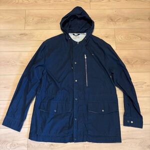 Five Four Dark Blue Hooded Raincoat/Utility Jacket